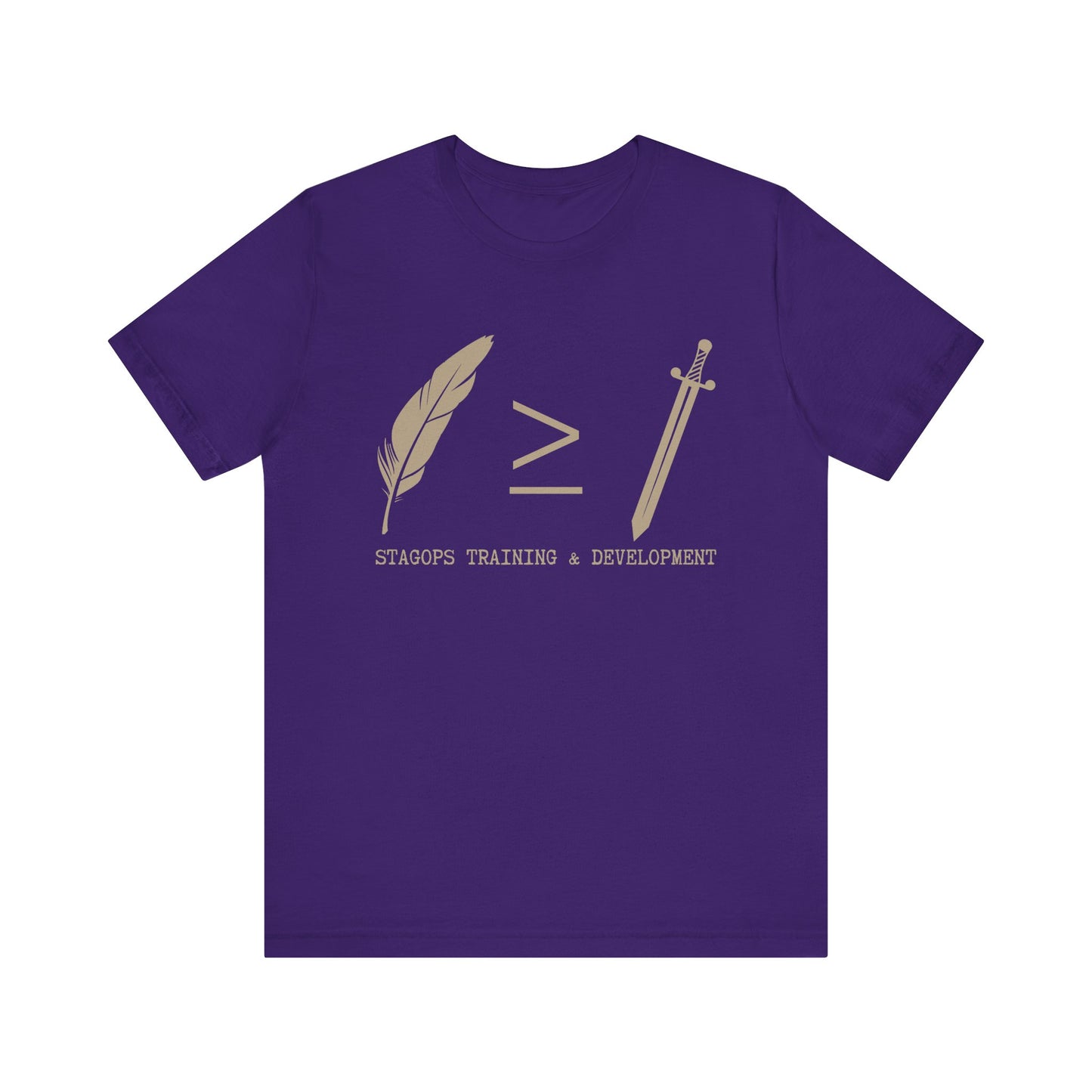 STAGOPS TRAINING & DEVELOPMENT (Pen > Sword) Tee- Green text version