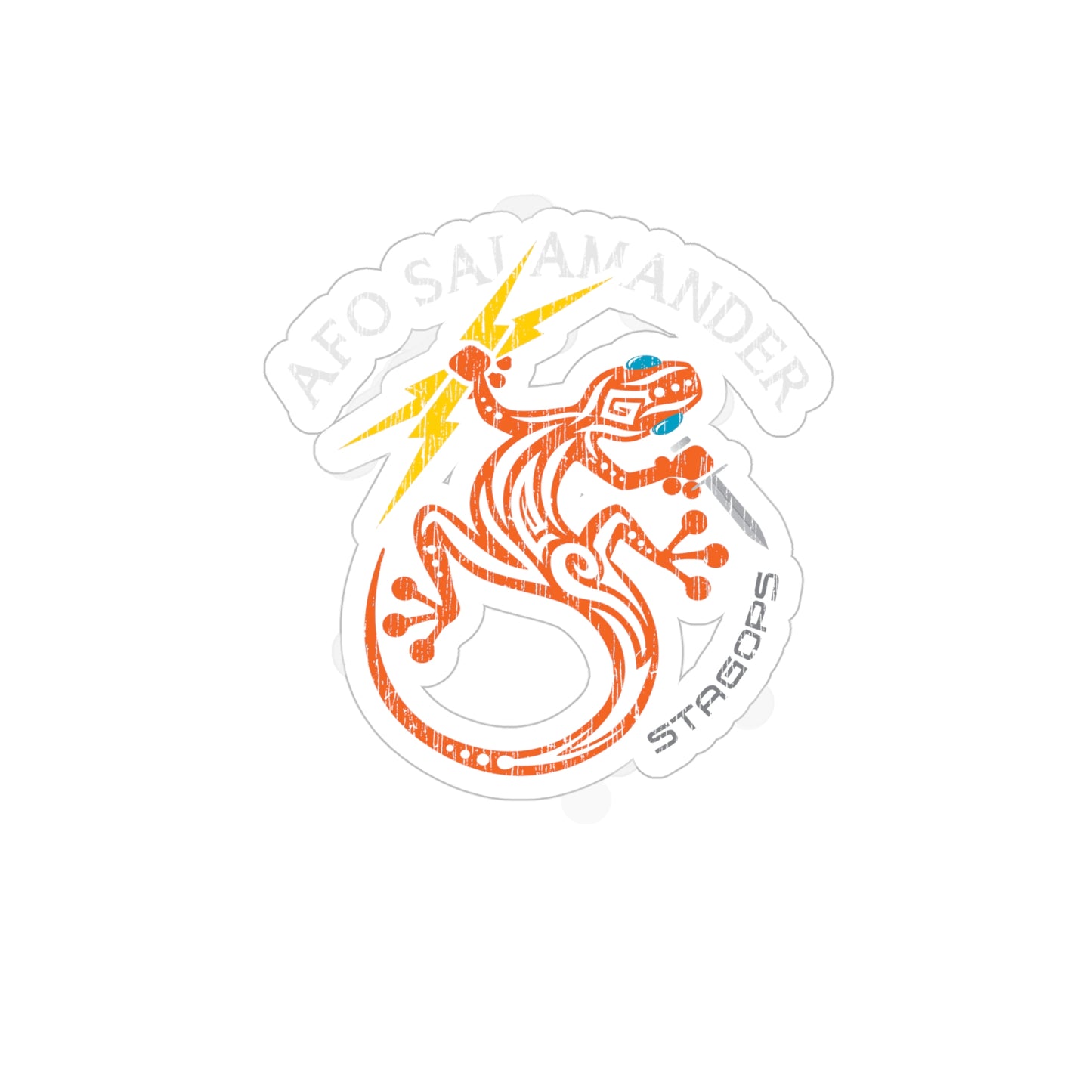 SALAMANDER Transparent Outdoor Sticker (Distressed)