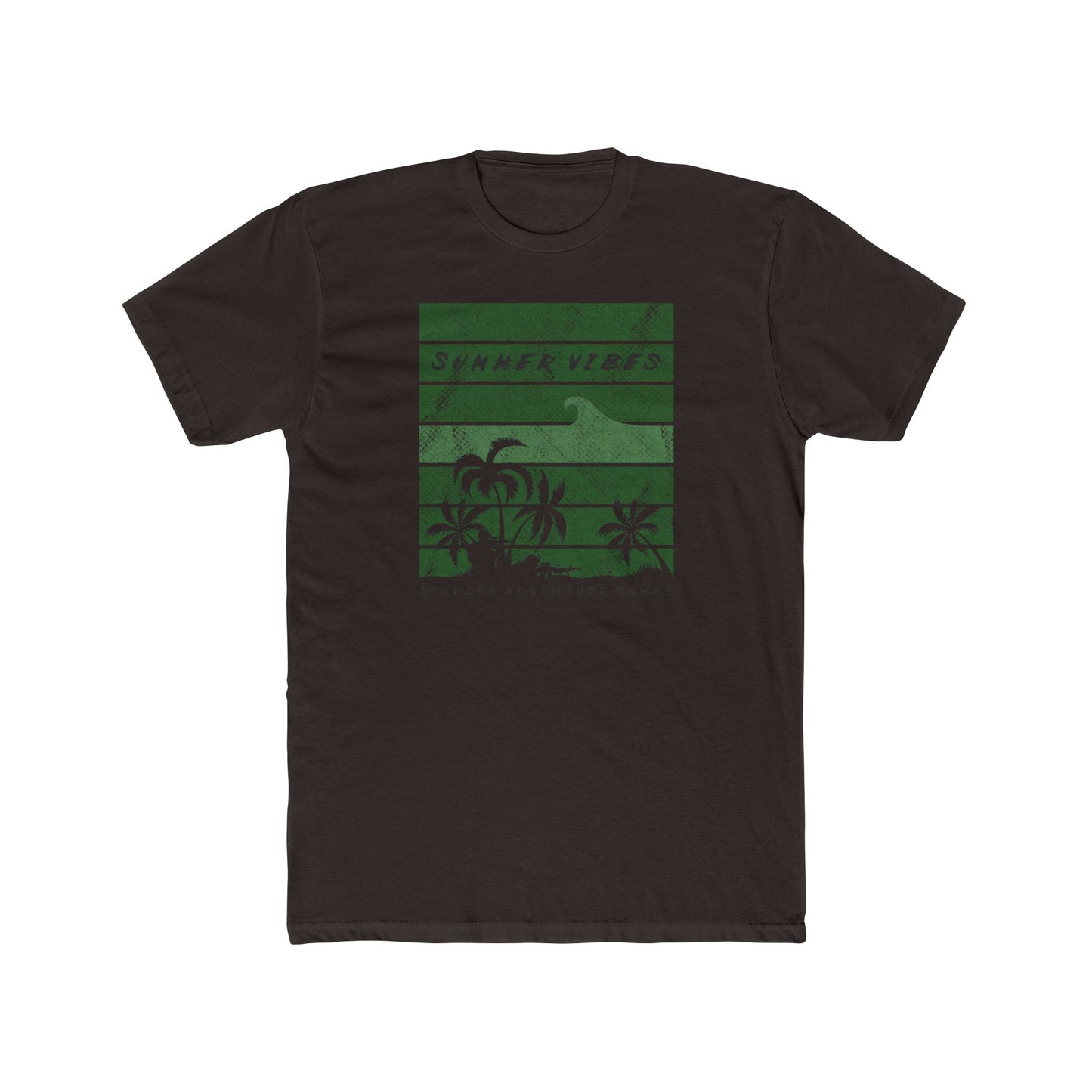 Summer vibes (Subdued; Green) Cotton Crew Tee