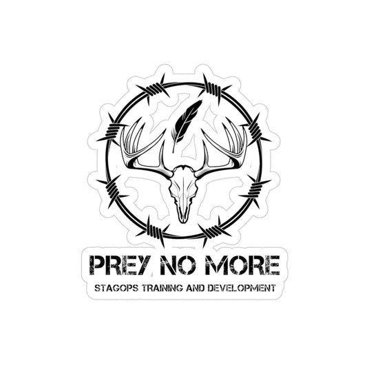 PREY NO MORE V1- Barbed Wire window sticker- Transparent Outdoor Sticker