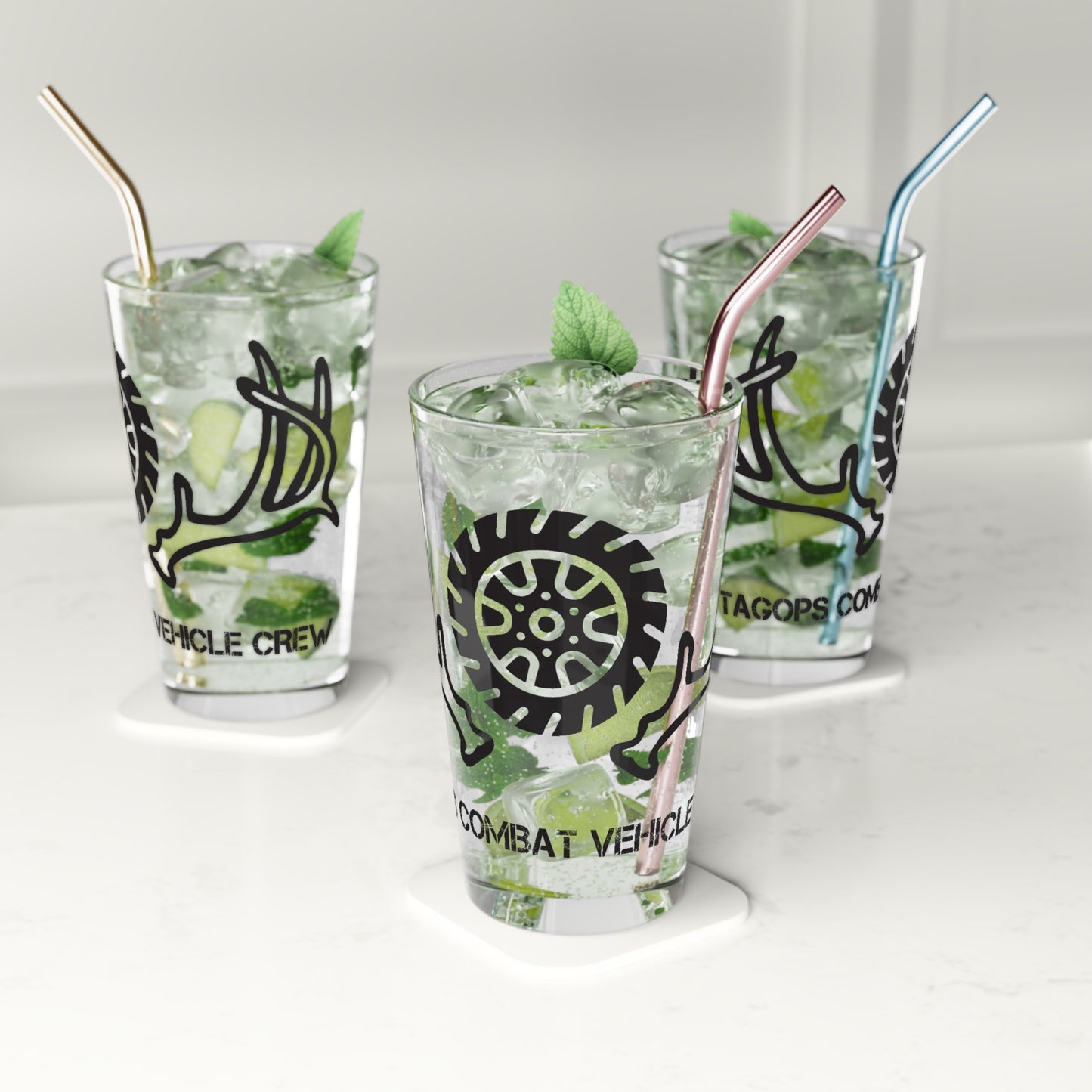 Combat Vehicle Crew Pint Glass, 16oz