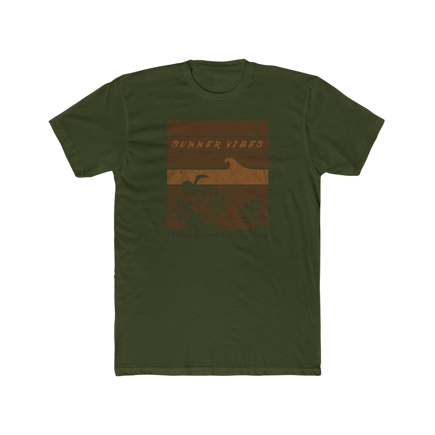 Summer Vibes Subdued (Tan on Green) Tee