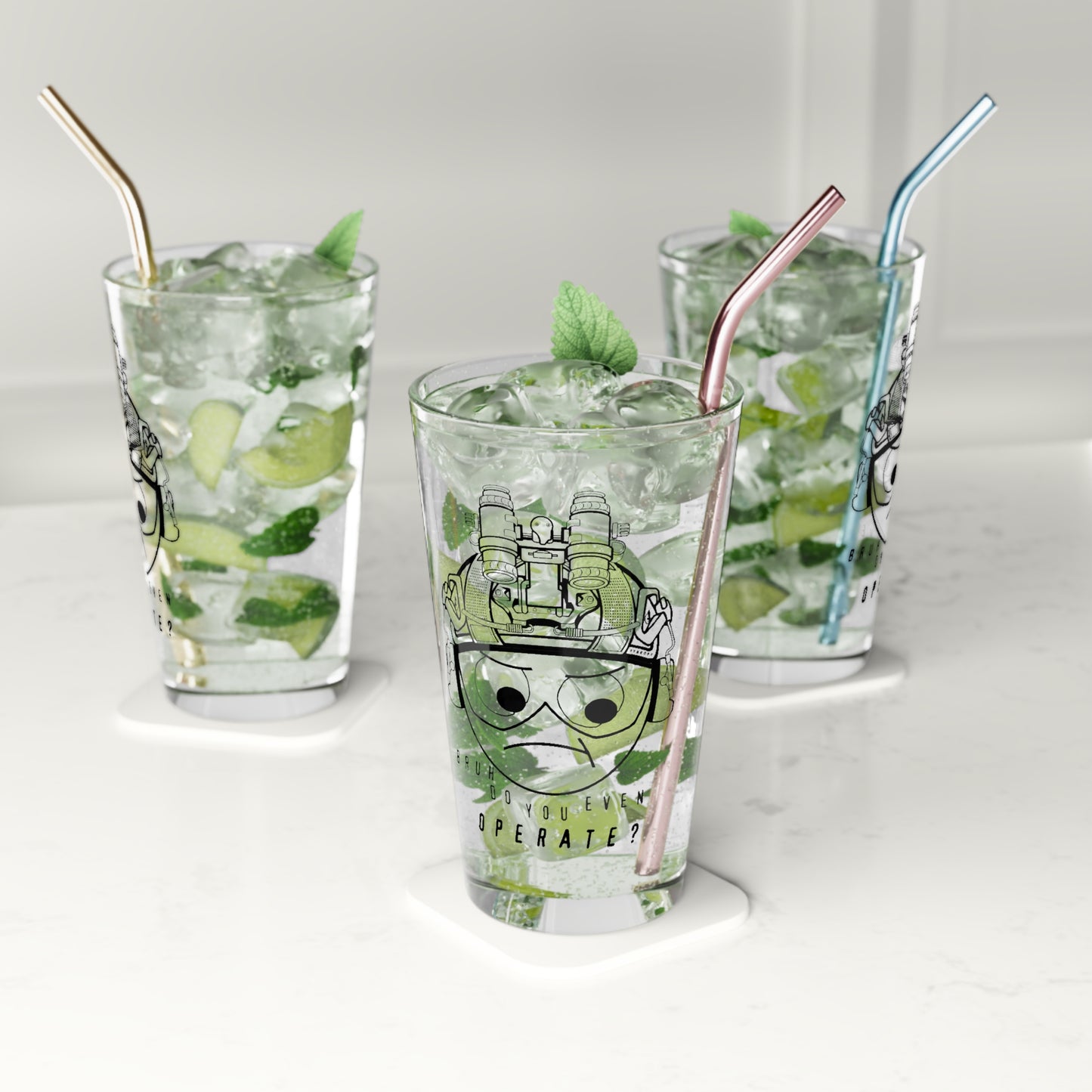 Bruh Moment (Operate) Pint Glass, 16oz