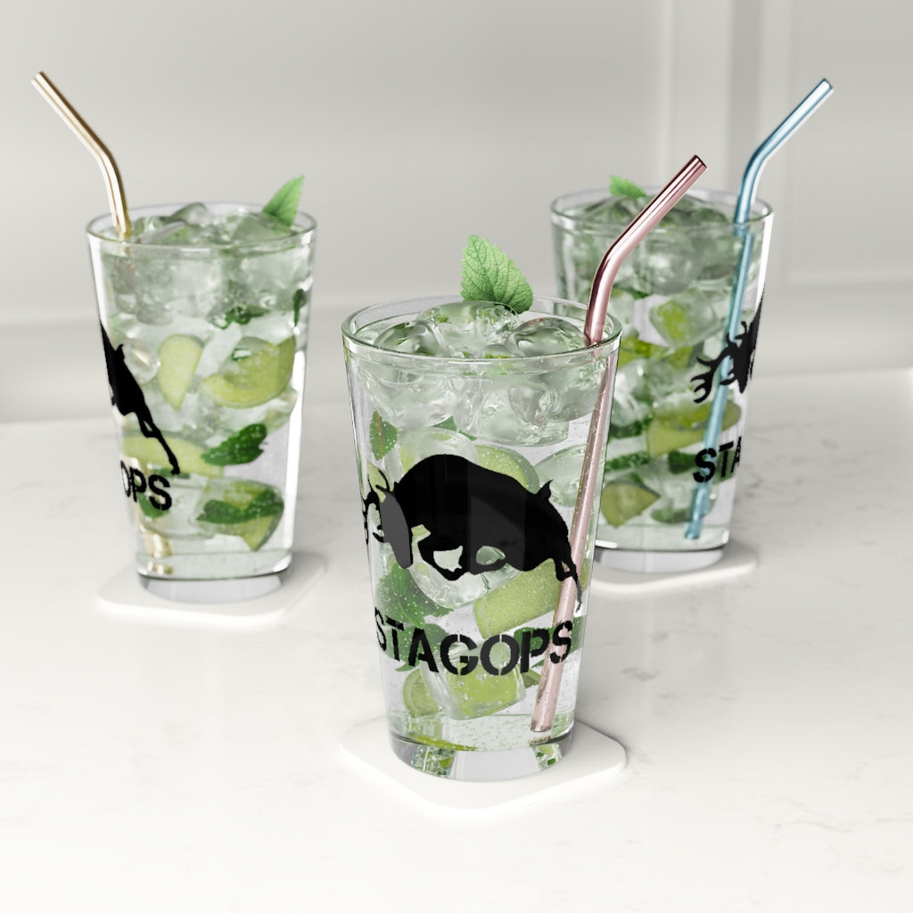 Blackout logo Pint Glass, 16oz