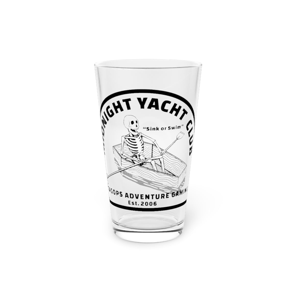 Midnight Yacht club Pint Glass, 16oz