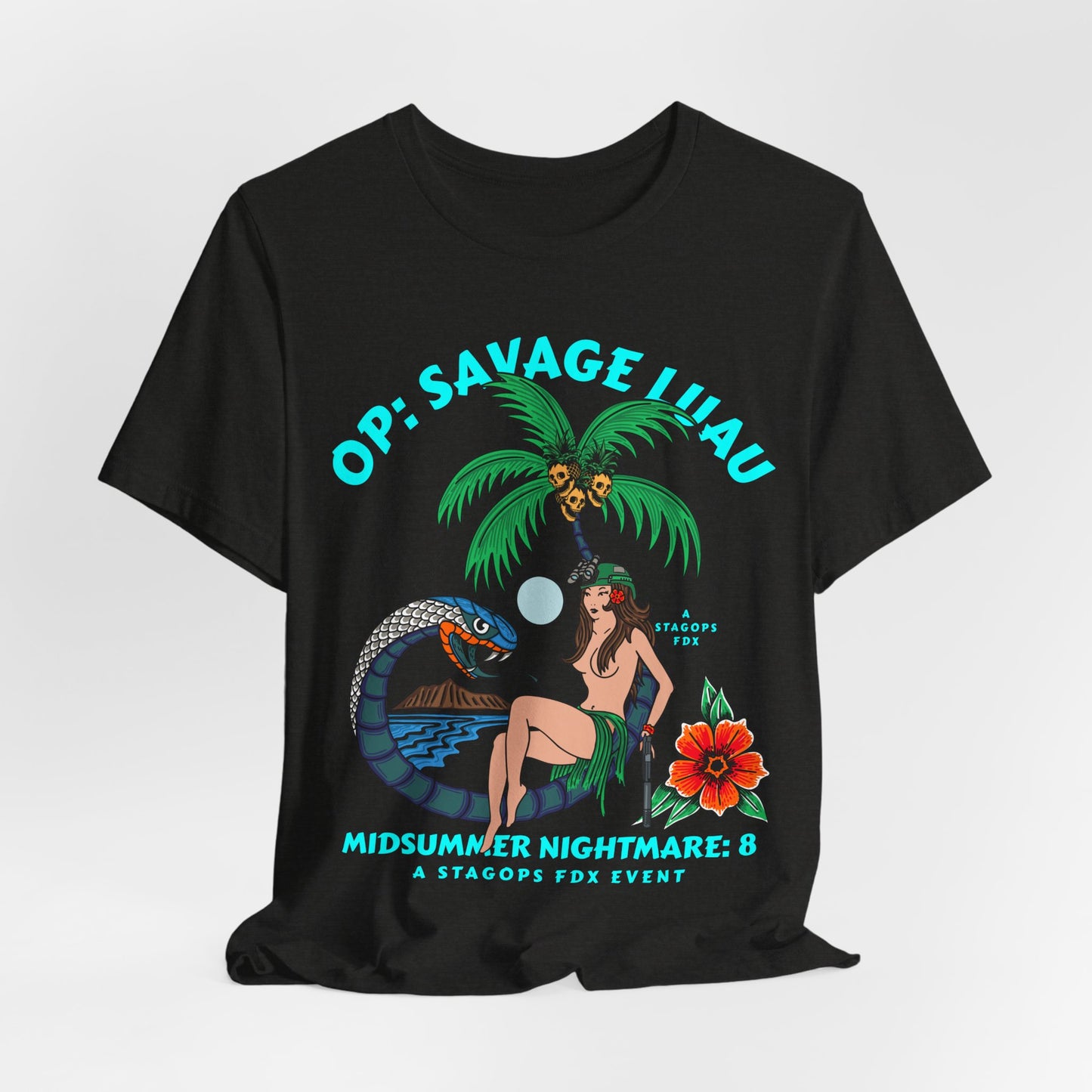 Midsummer Nightmare 8- SAVAGE LUAU front print Tee