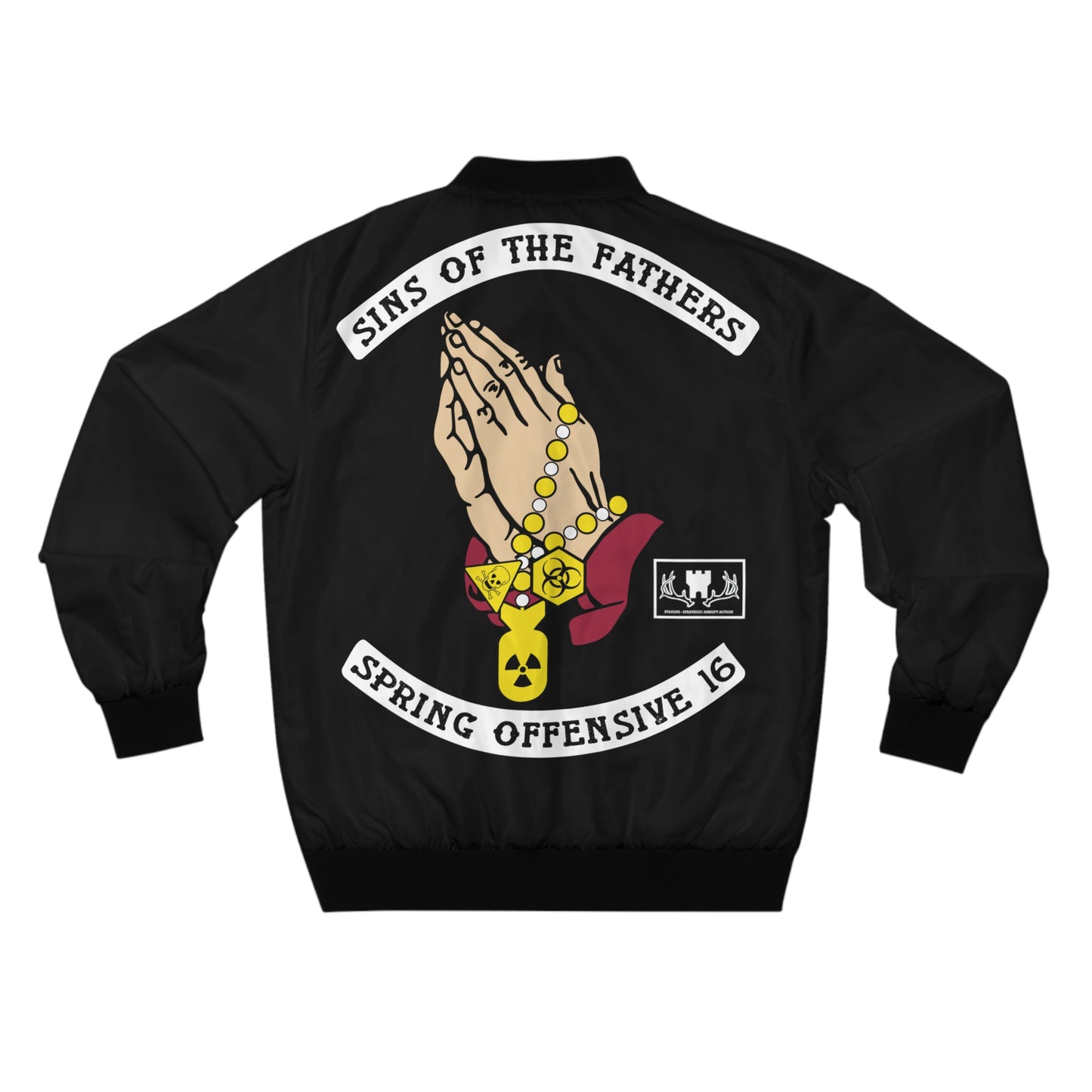 Spring Offensive 16 "Sins of the Fathers" MC style Bomber Jacket (AOP)