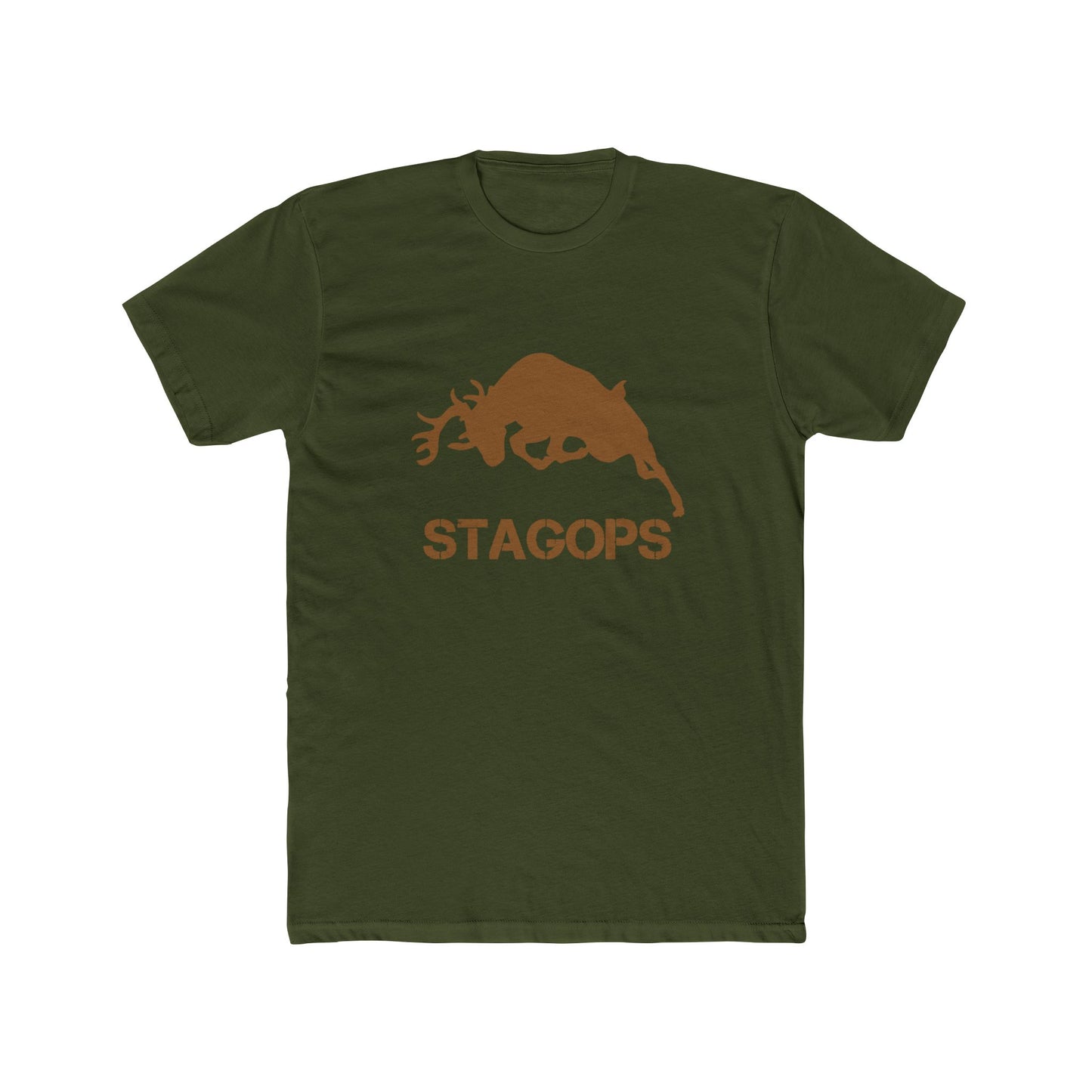 Classic STAGOPS logo tee- (Tan on green)