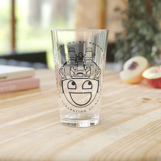 Oh Boy!/Raiding Again Pint Glass, 16oz