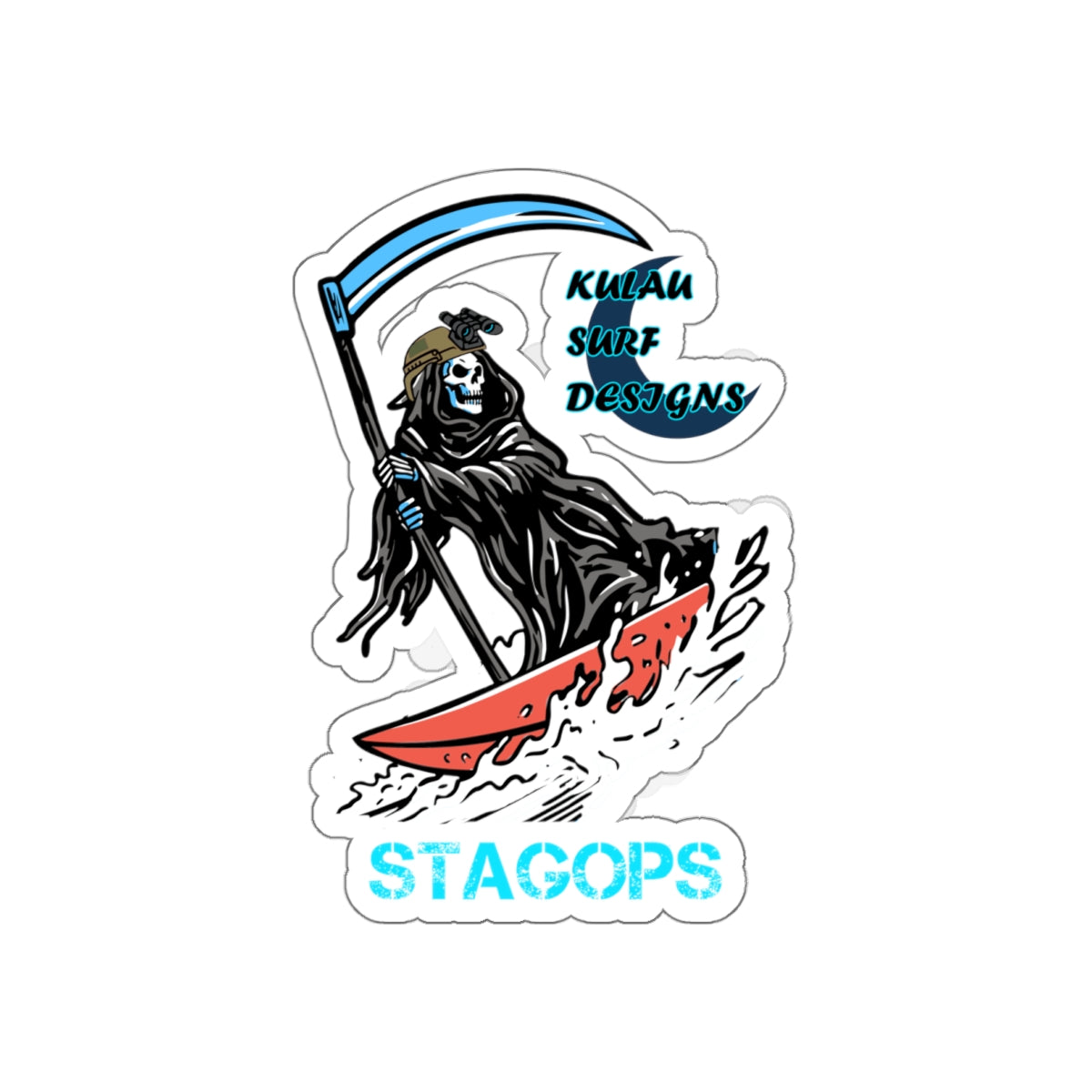 Kulau Surf Designs "SURF REAPER" Die-Cut Sticker EXCLUSIVE*