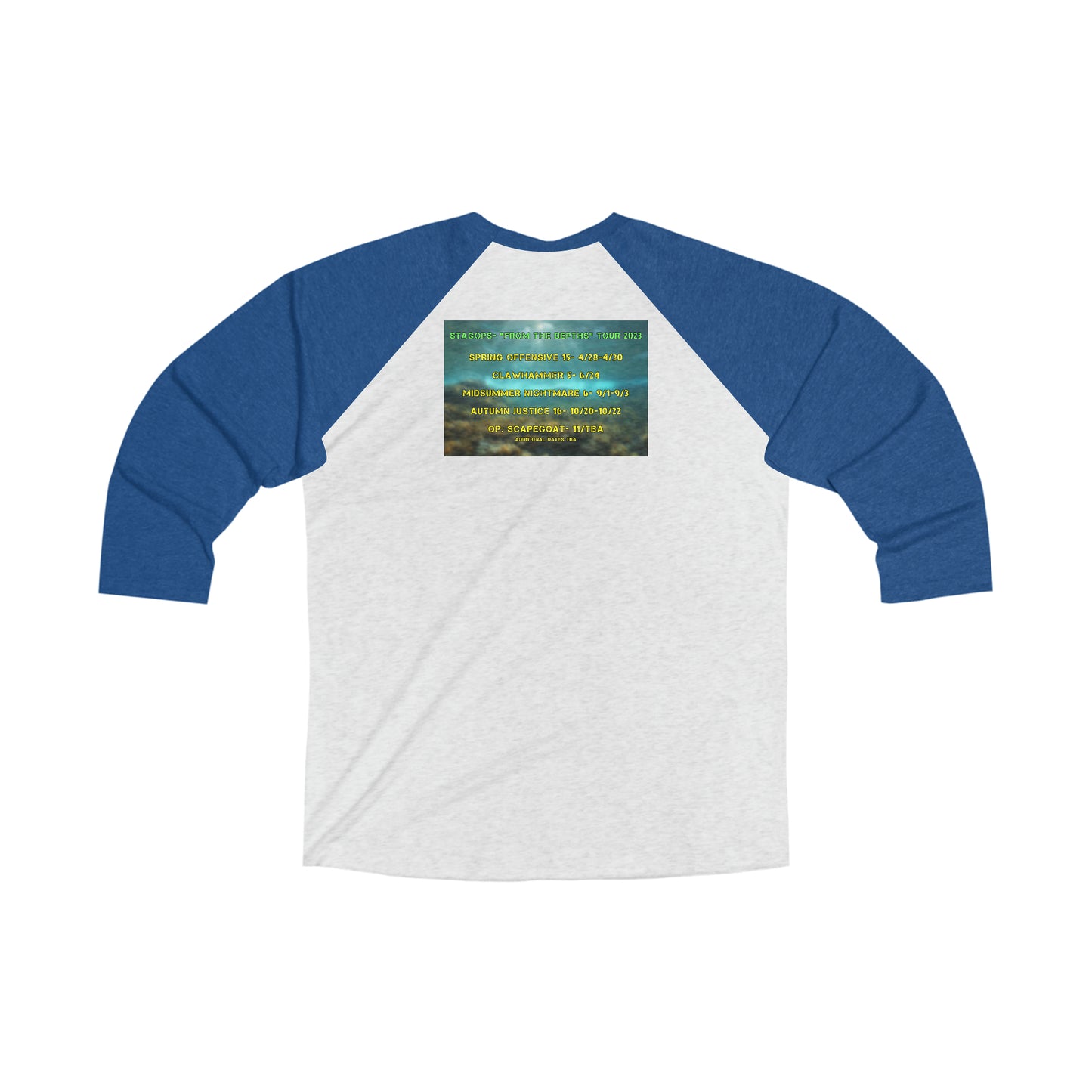 2023 "From the Depths" tour logo 3\4 Raglan Tee