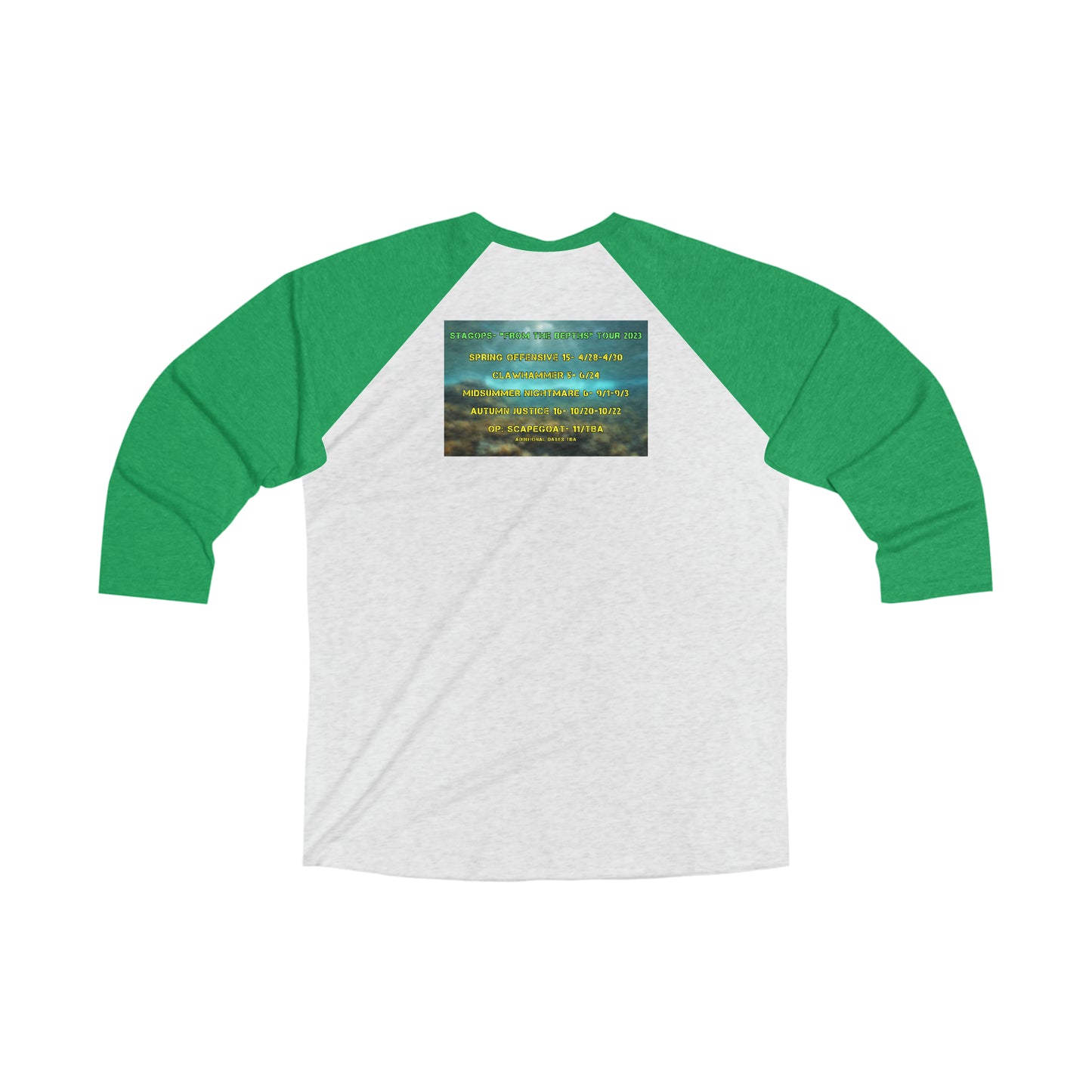 2023 "From the Depths" tour logo 3\4 Raglan Tee