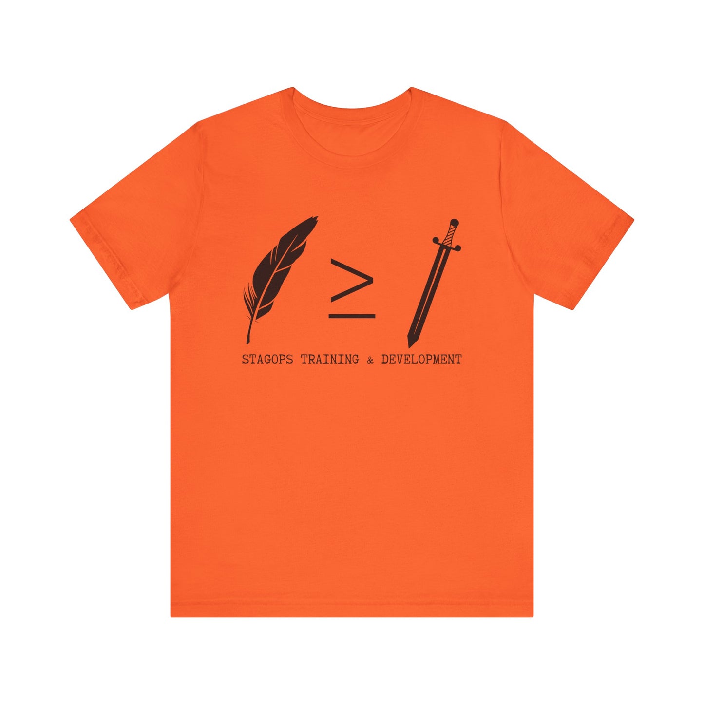 STAGOPS TRAINING & DEVELOPMENT (Pen > Sword) Tee- Green text version