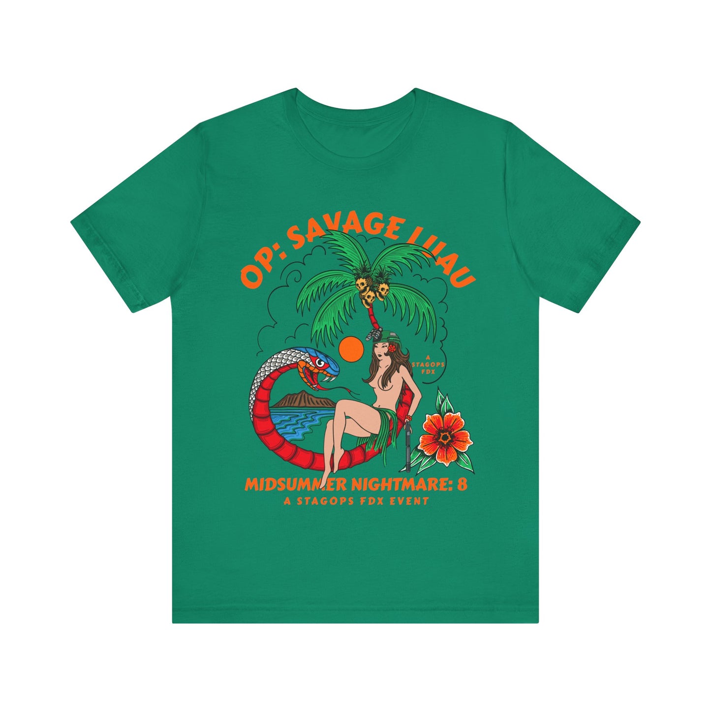 Midsummer Nightmare 8- SAVAGE LUAU front print Tee