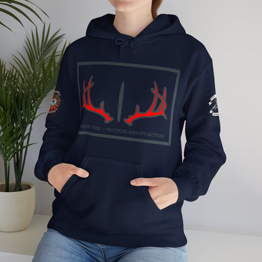 TIER 1/SCAPEGOAT Hoodie- 4 sided deluxe multi-logo print (Exclusive)