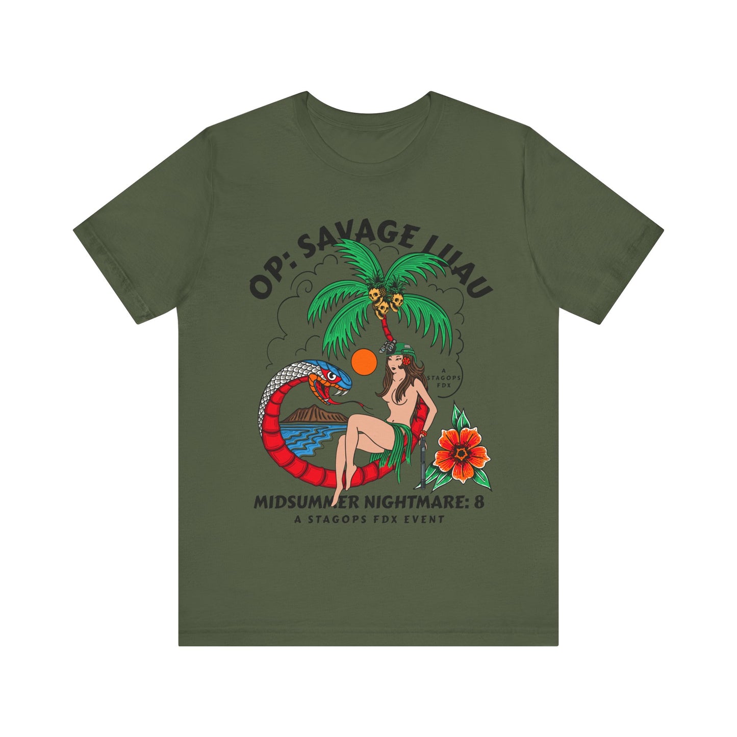 Midsummer Nightmare 8- SAVAGE LUAU front print Tee