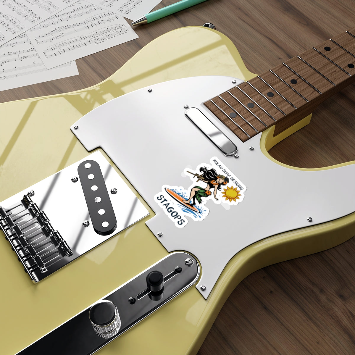 Kulau Surf Designs- "Sunny Surfer" Die-Cut Sticker Exclusive*