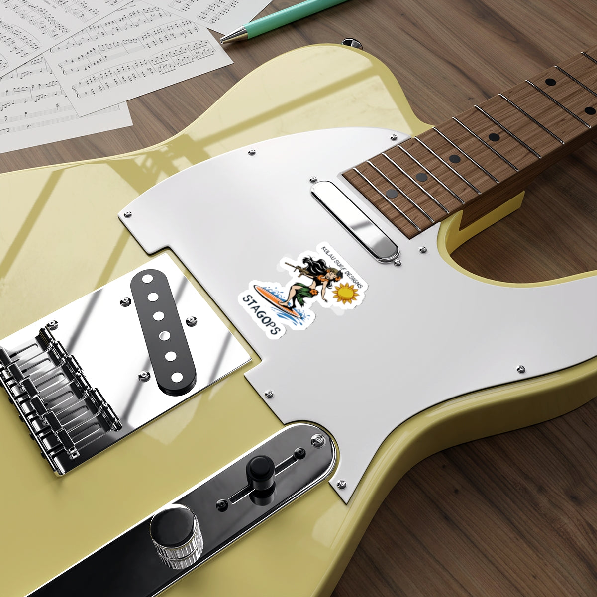 Kulau Surf Designs- "Sunny Surfer" Die-Cut Sticker Exclusive*