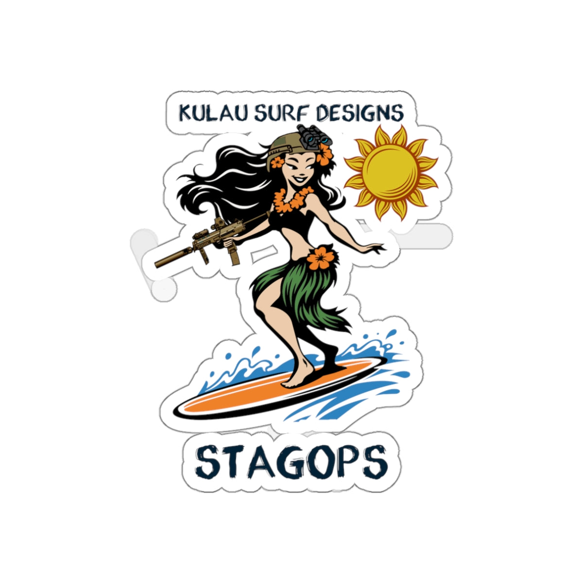Kulau Surf Designs- "Sunny Surfer" Die-Cut Sticker Exclusive*
