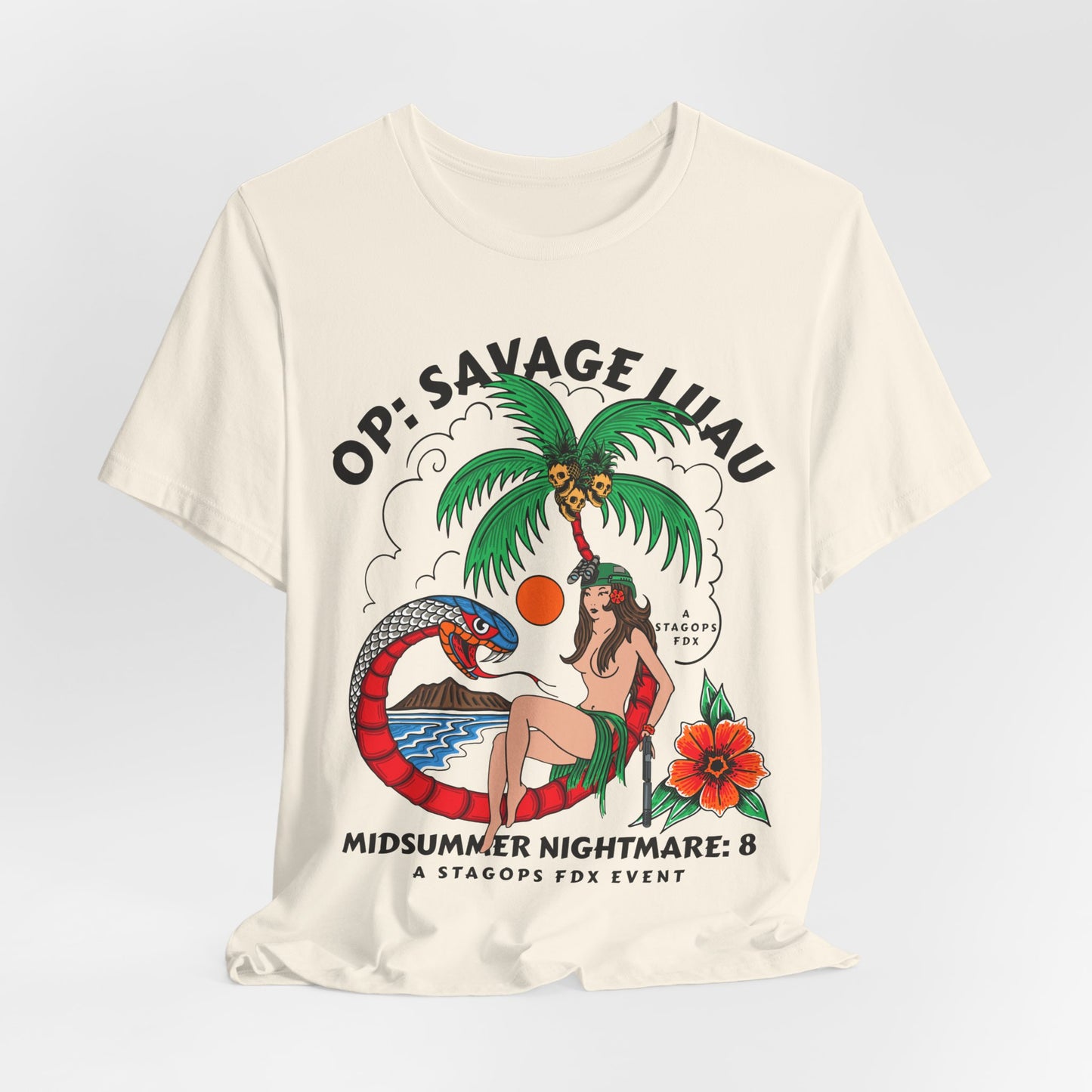 Midsummer Nightmare 8- SAVAGE LUAU front print Tee