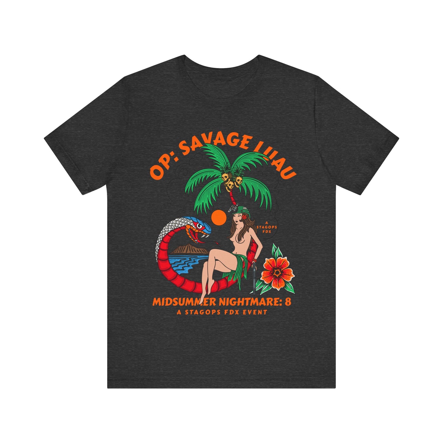 Midsummer Nightmare 8- SAVAGE LUAU front print Tee