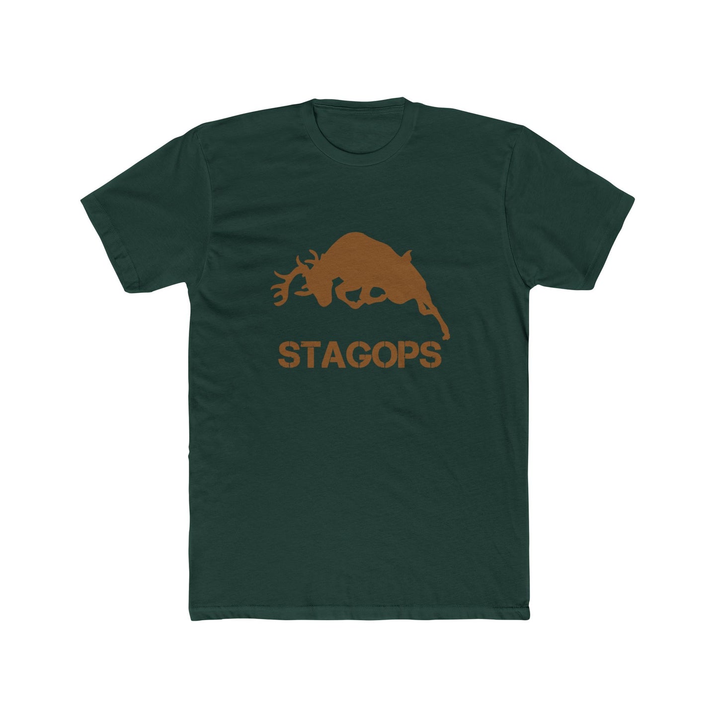 Classic STAGOPS logo tee- (Tan on green)