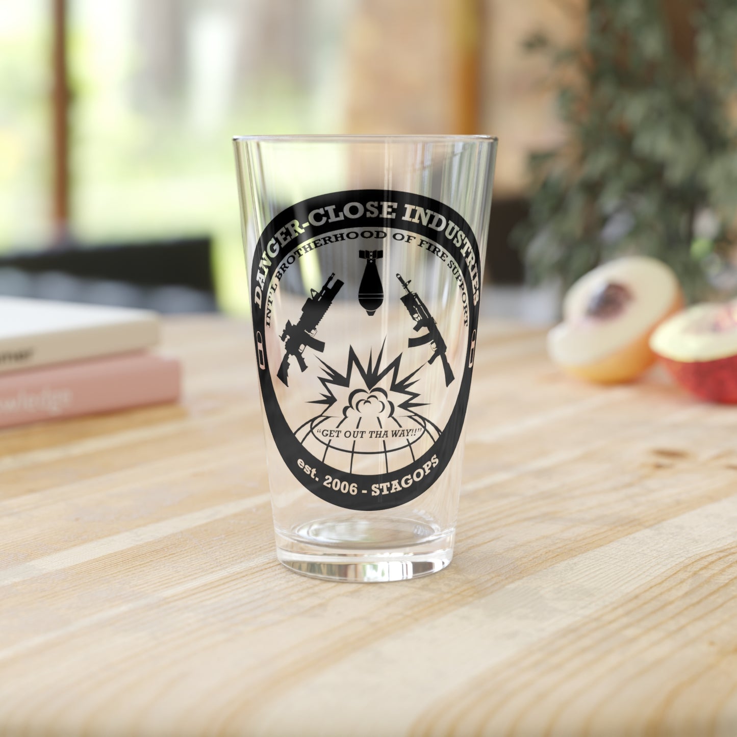 DANGER CLOSE Pint Glass, 16oz