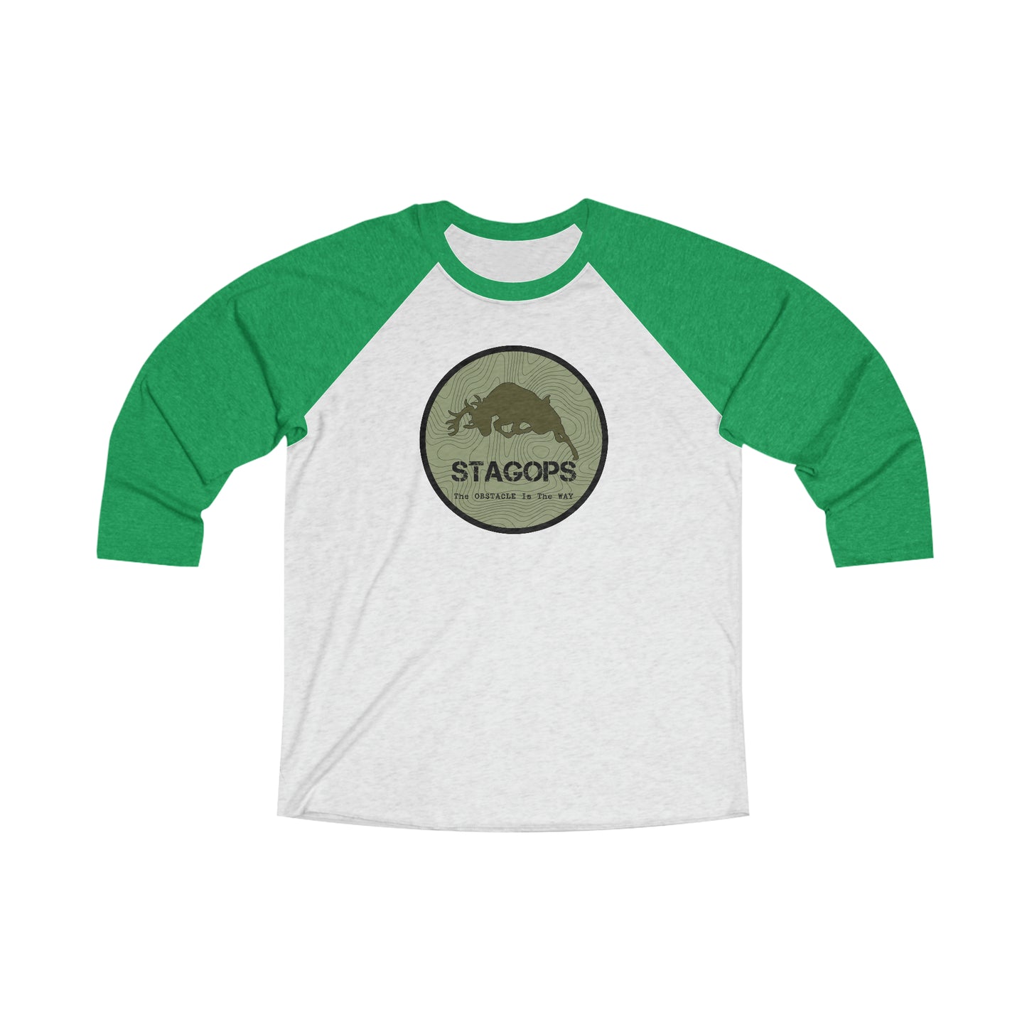 2018 STAGOPS LOGO "The Obstacle is the Way" 3\4 Raglan Tee