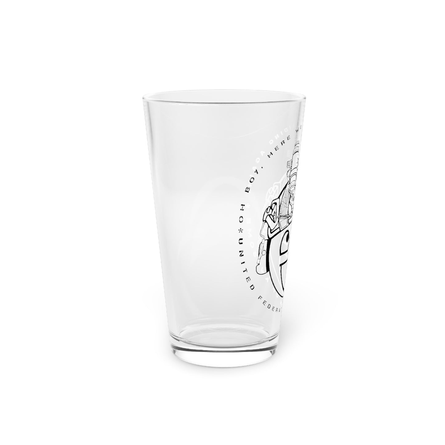 Oh Boy!/Raiding Again Pint Glass, 16oz