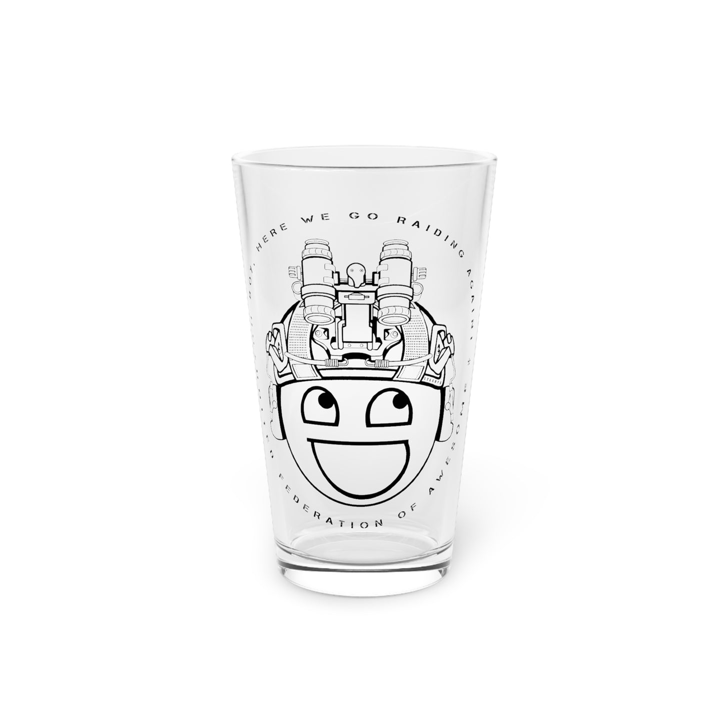 Oh Boy!/Raiding Again Pint Glass, 16oz