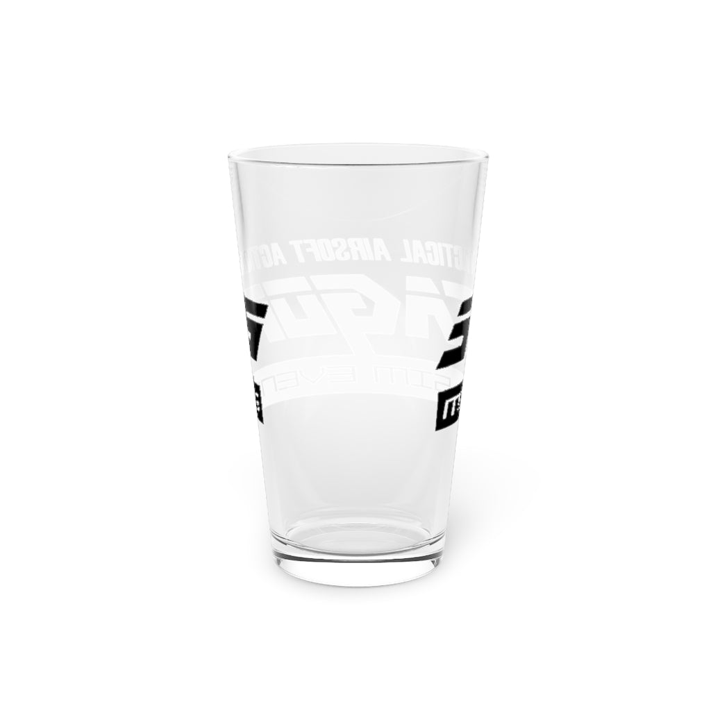 Blackout EmGeeEss logo Pint Glass, 16oz