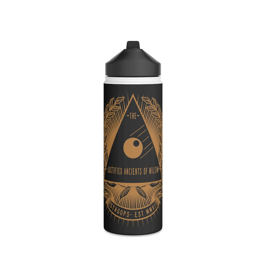 Stainless Steel Water Bottle, (sports lid)- JUSTIFIED ANCIENTS OF MILSIM (v1)