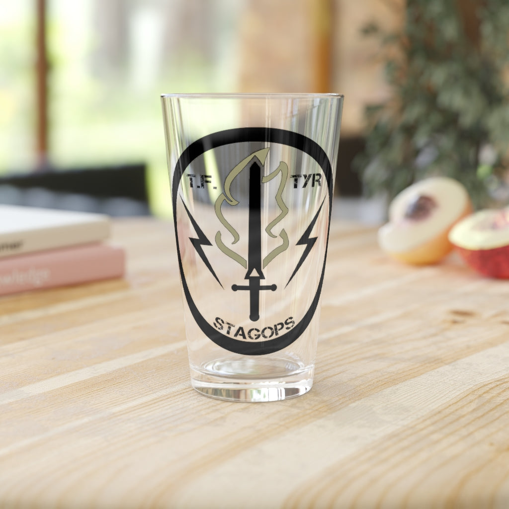 TF TYR logo Pint Glass, 16oz