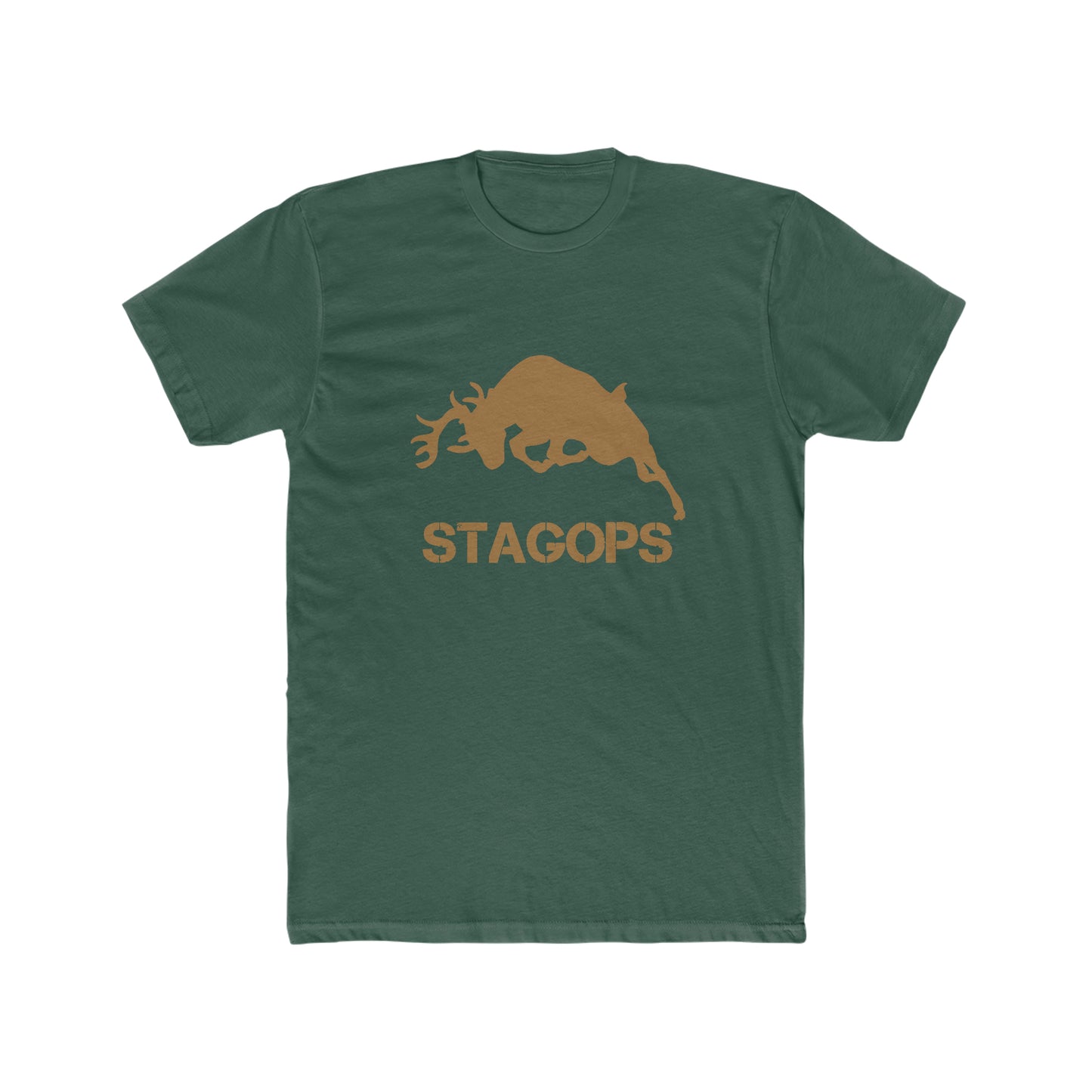 Classic STAGOPS logo tee- (Tan on green)