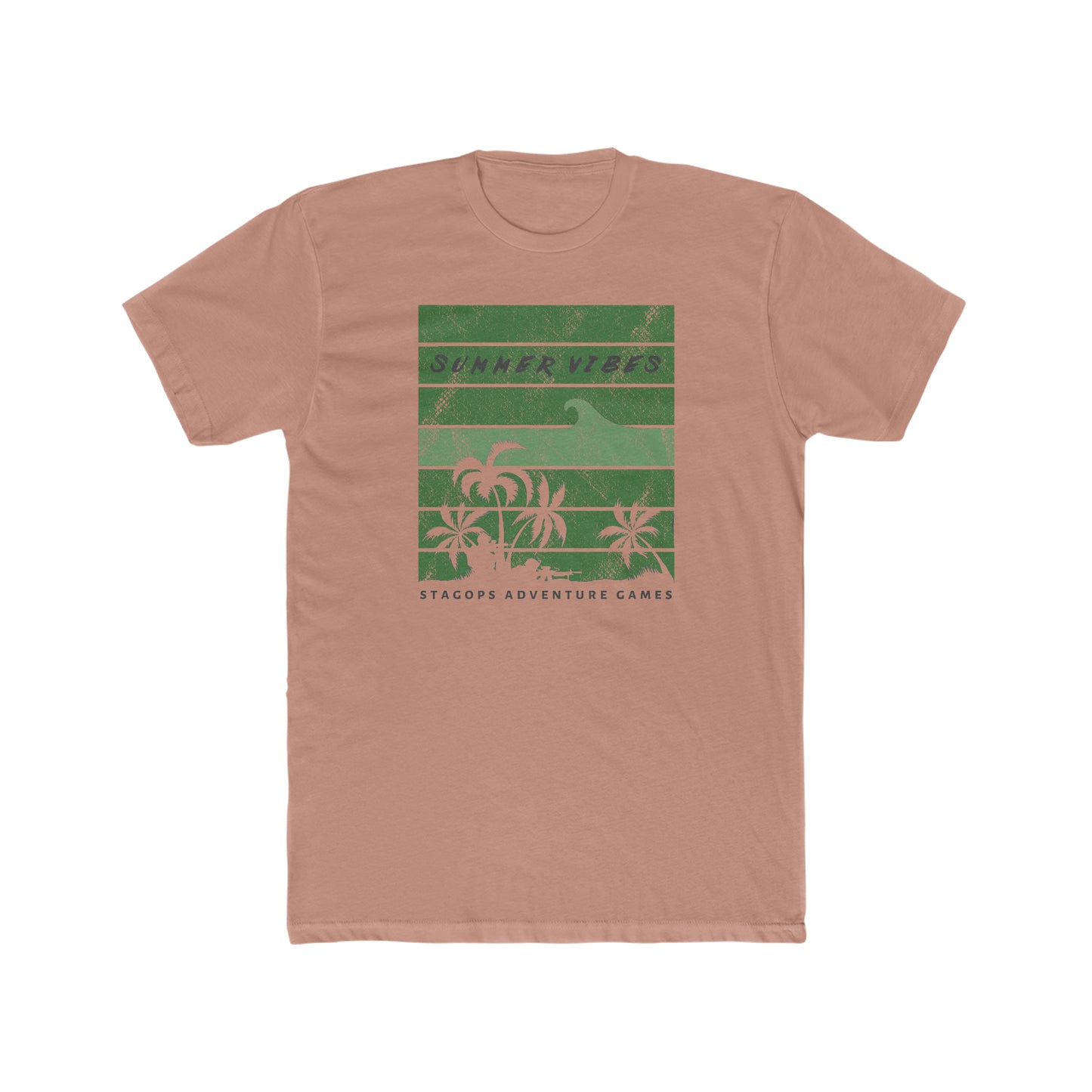 Summer vibes (Subdued; Green) Cotton Crew Tee