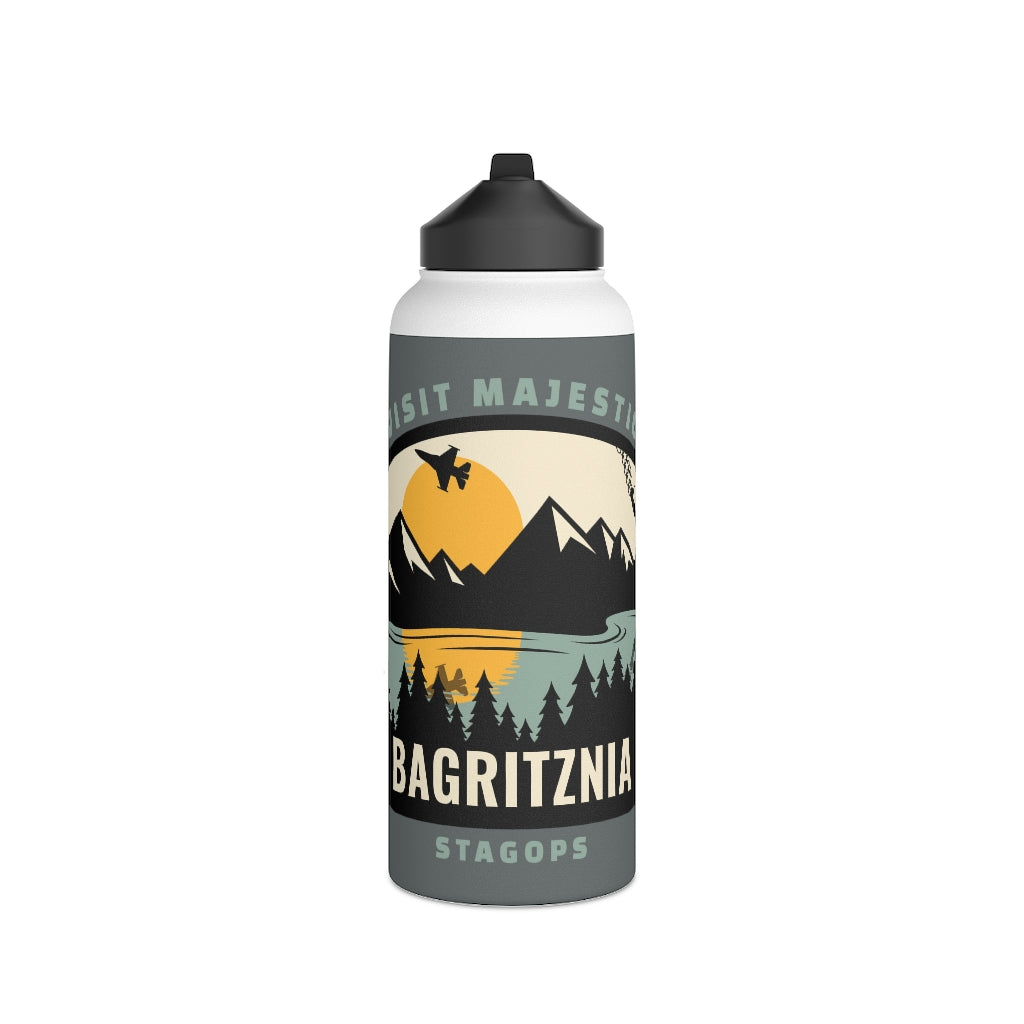 Stainless Steel Water Bottle, (sports lid)- BAGRITZNIA