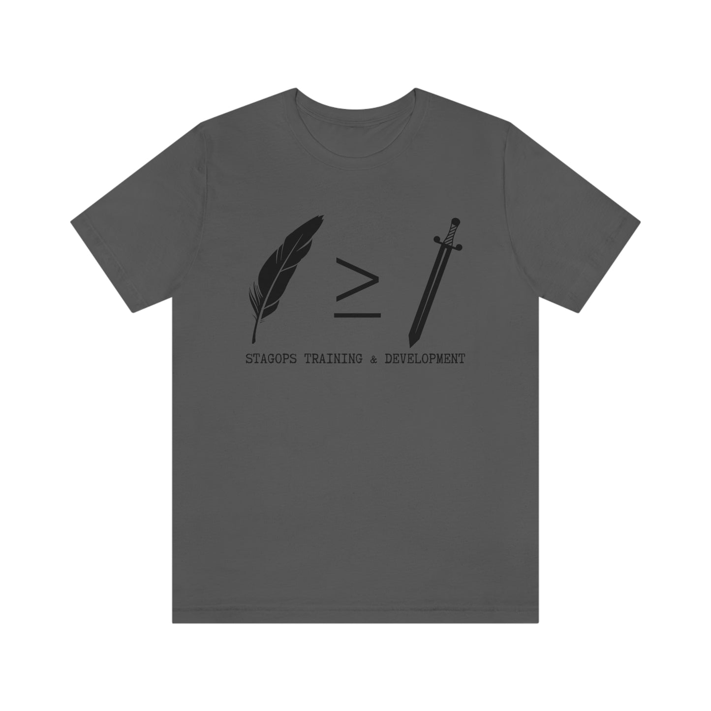 STAGOPS T&D "Mighty Pen" Black text version Tee