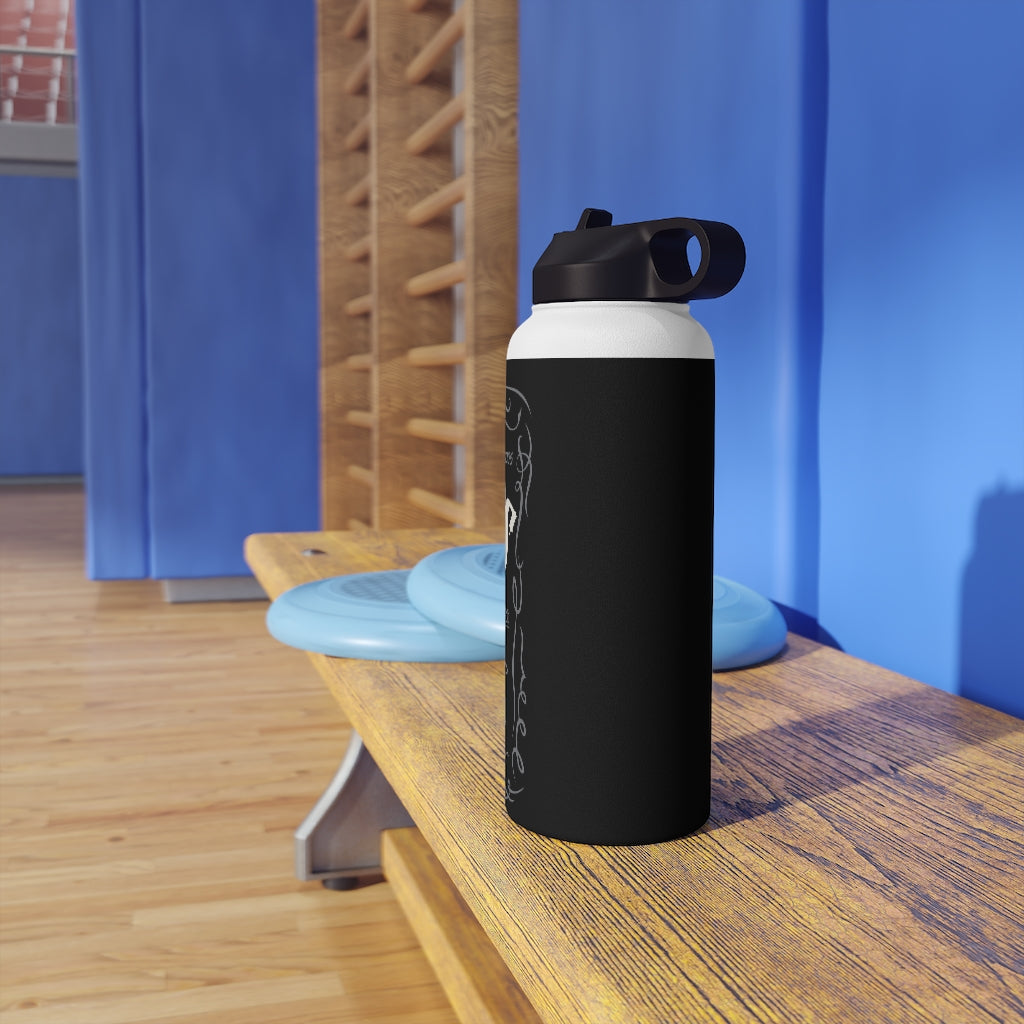 Stainless Steel Water Bottle, (sports lid)- BLACK LABEL