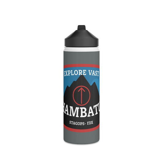 Stainless Steel Water Bottle, (sports lid)- HAMBATU