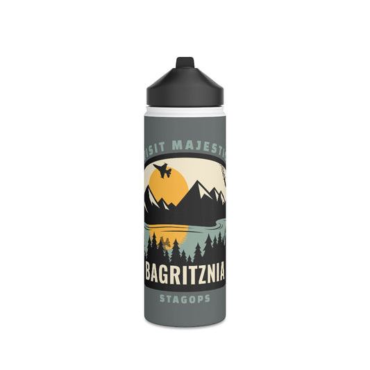 Stainless Steel Water Bottle, (sports lid)- BAGRITZNIA