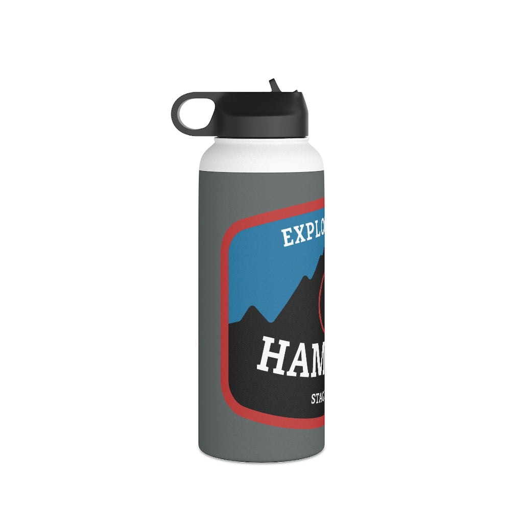 Stainless Steel Water Bottle, (sports lid)- HAMBATU