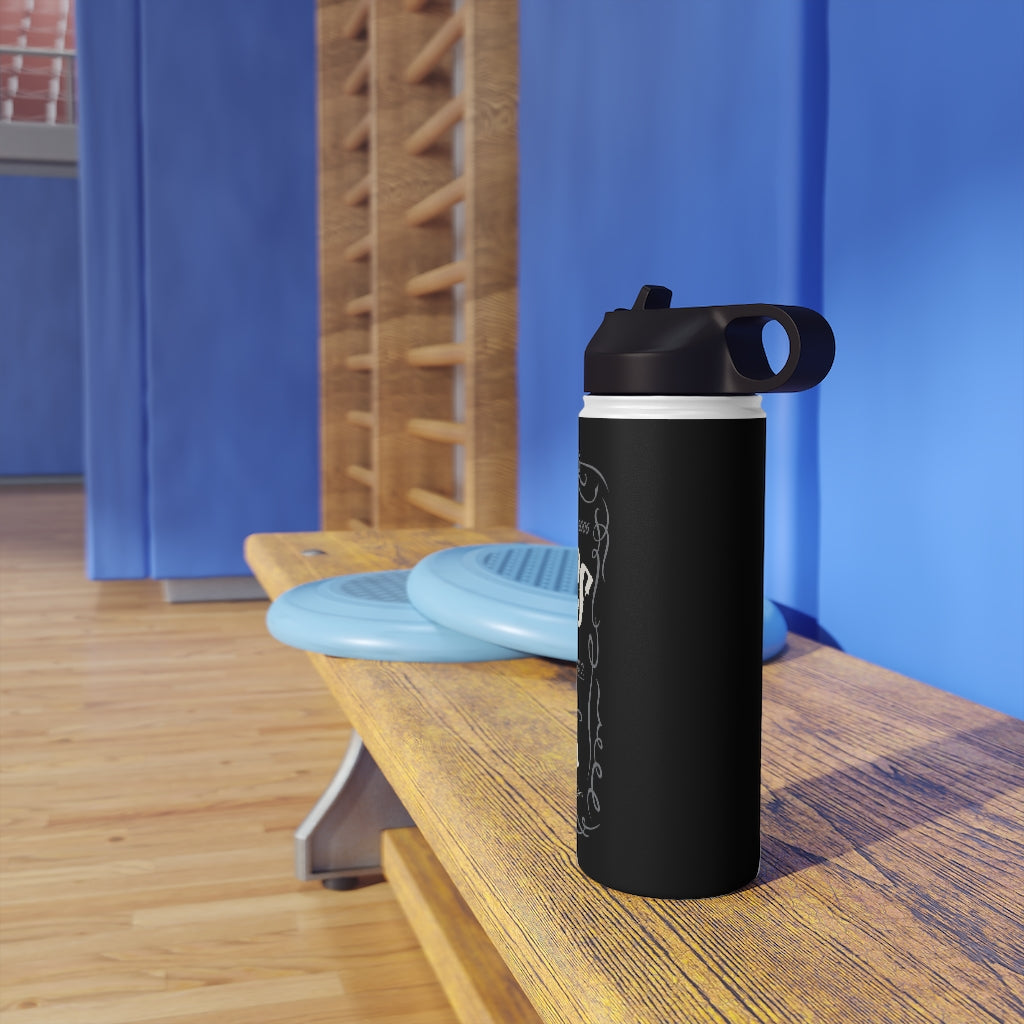 Stainless Steel Water Bottle, (sports lid)- BLACK LABEL