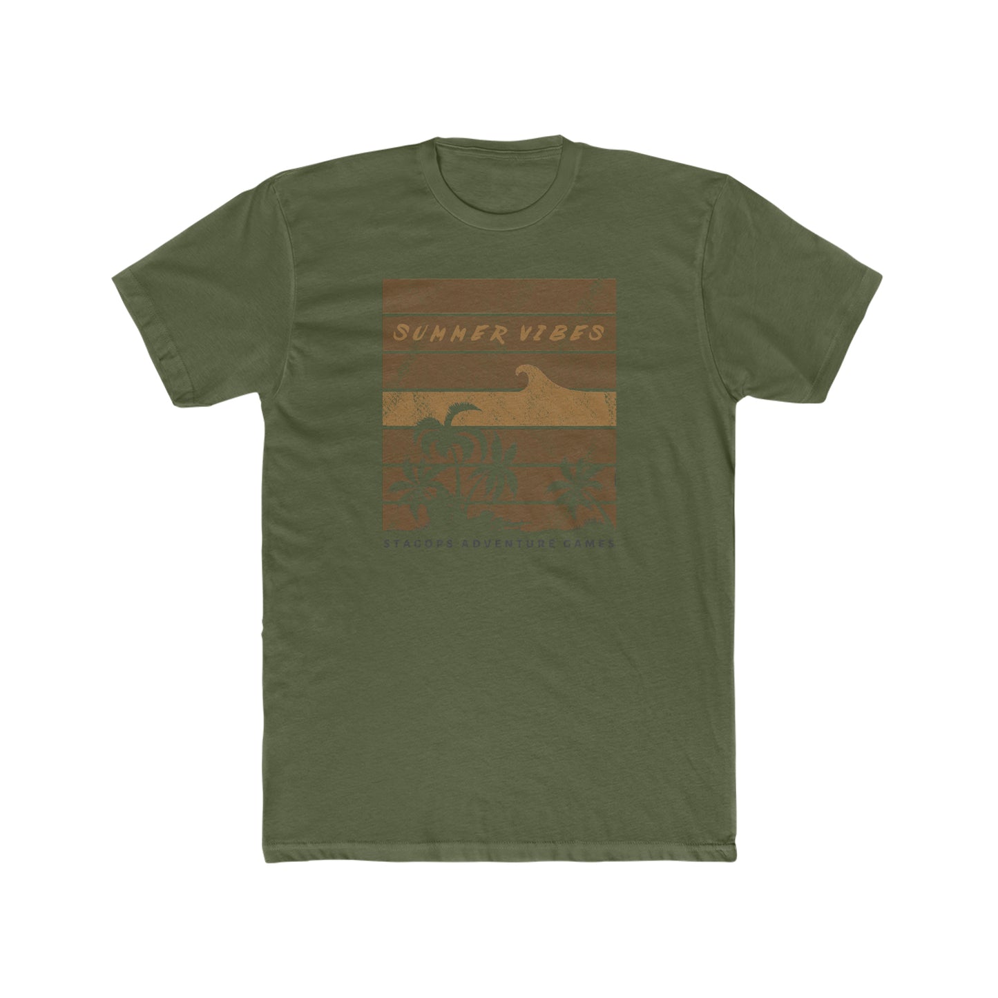 Summer Vibes Subdued (Tan on Green) Tee