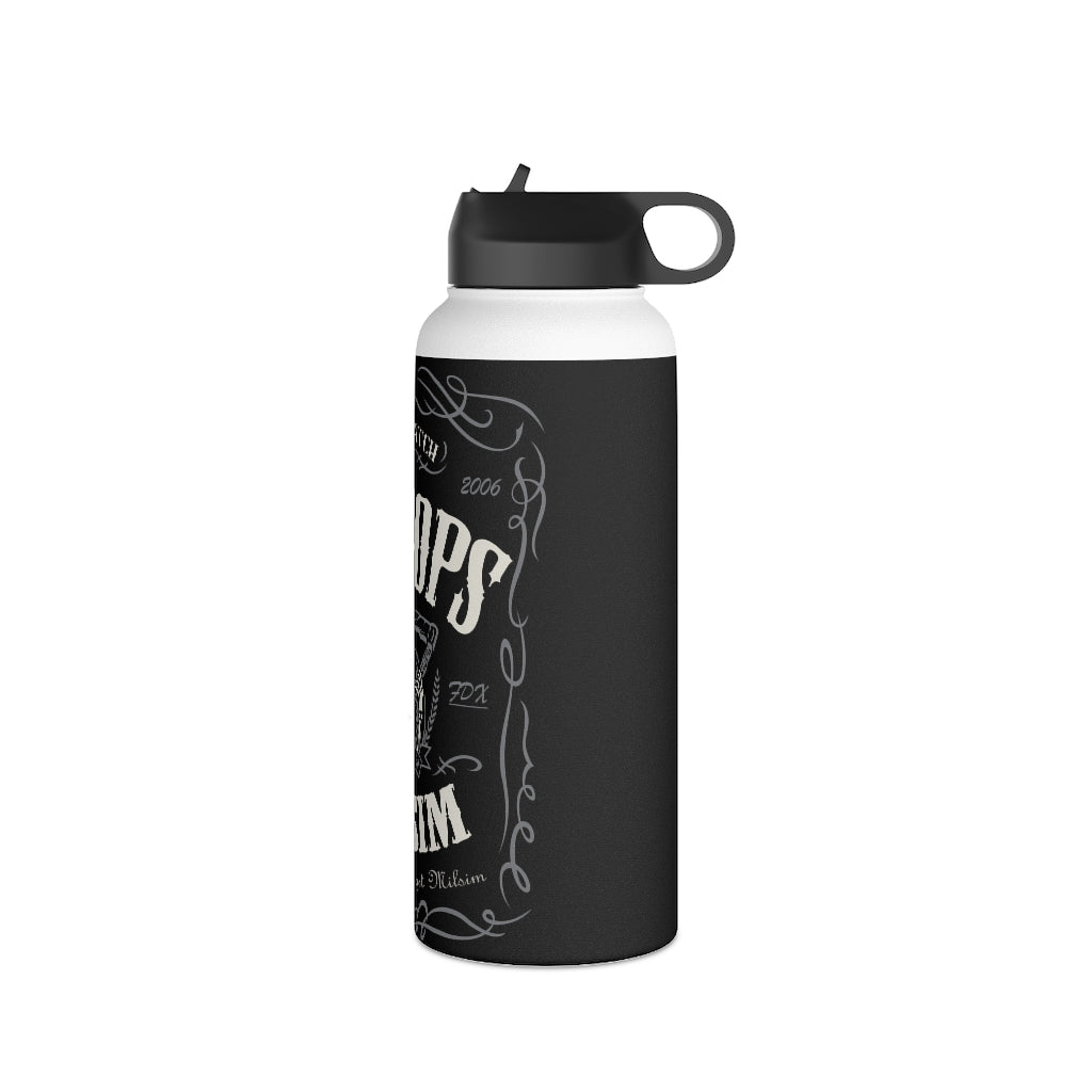 Stainless Steel Water Bottle, (sports lid)- BLACK LABEL