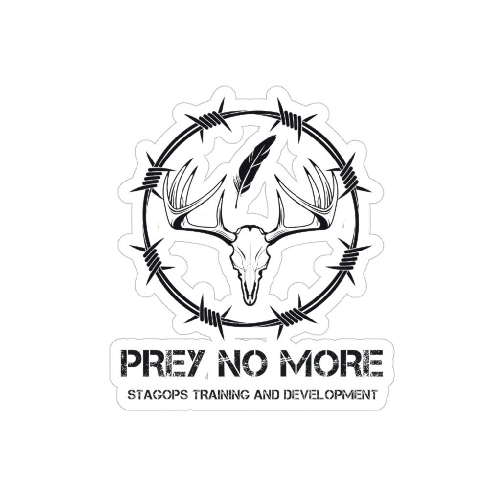 PREY NO MORE V1- Barbed Wire window sticker- Transparent Outdoor Sticker