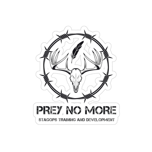 PREY NO MORE V1- Barbed Wire window sticker- Transparent Outdoor Sticker