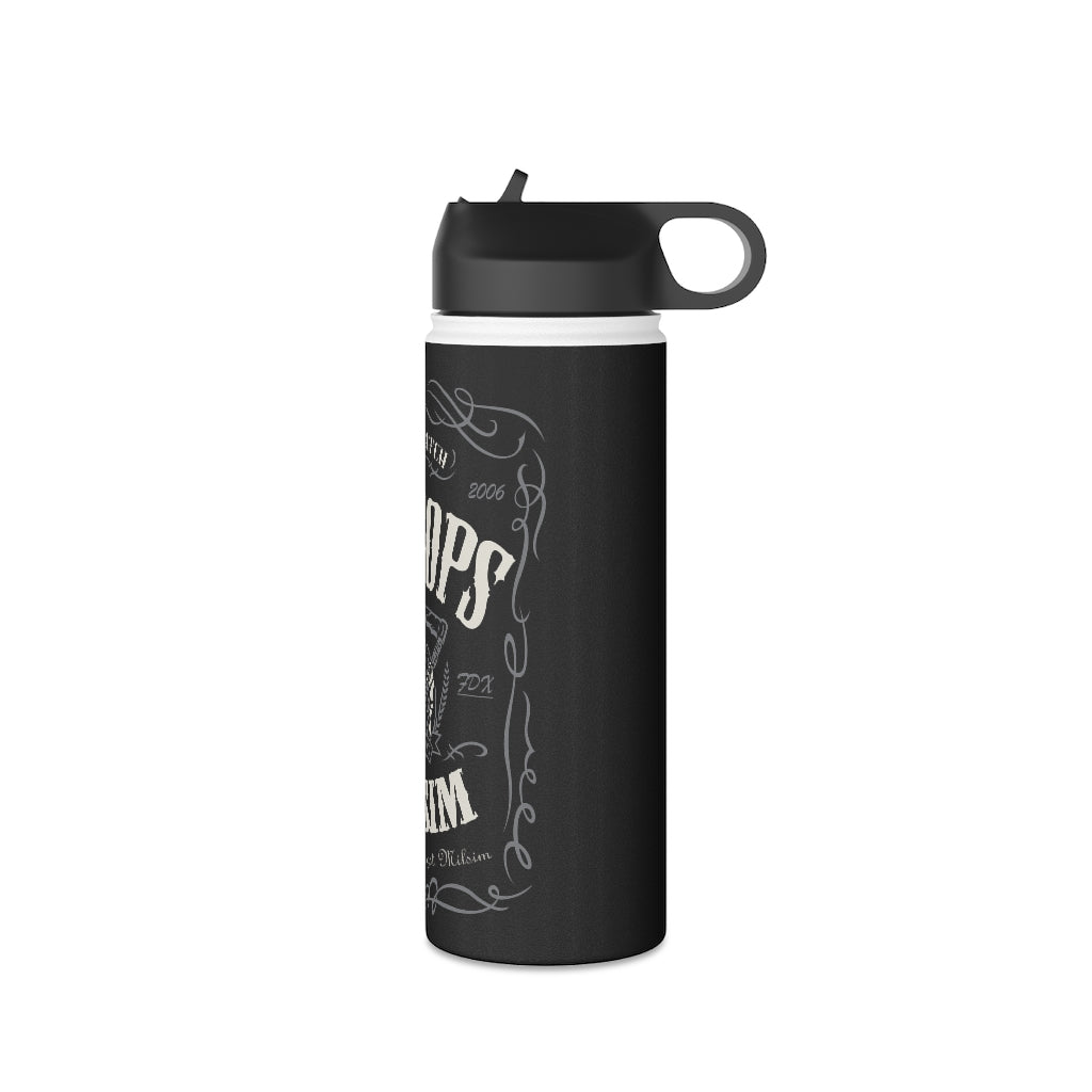 Stainless Steel Water Bottle, (sports lid)- BLACK LABEL