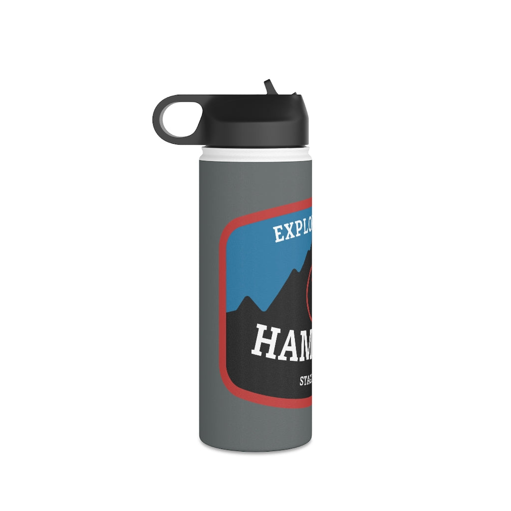 Stainless Steel Water Bottle, (sports lid)- HAMBATU