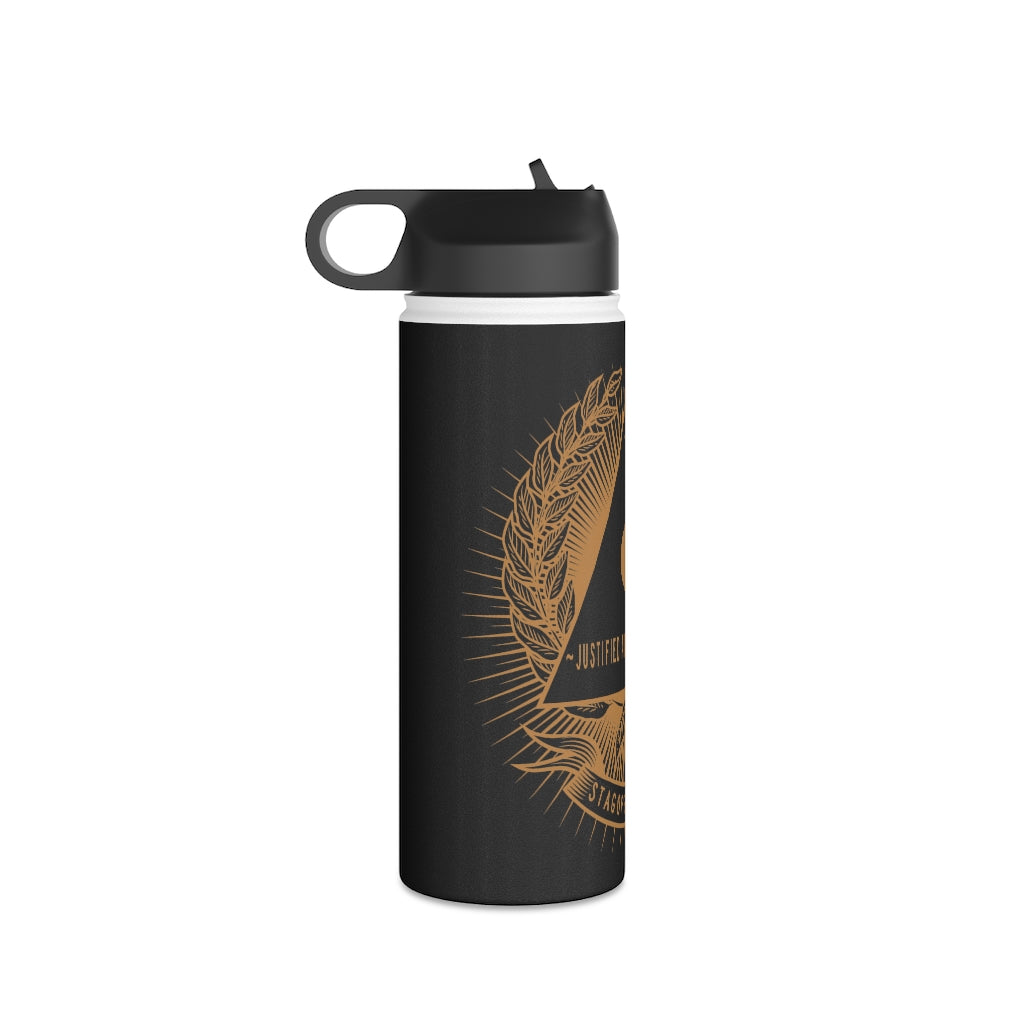 Stainless Steel Water Bottle, (sports lid)- JUSTIFIED ANCIENTS OF MILSIM (v1)