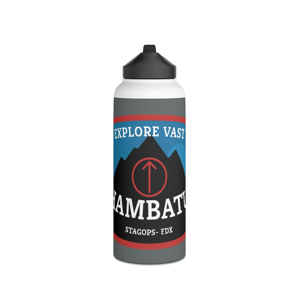 Stainless Steel Water Bottle, (sports lid)- HAMBATU